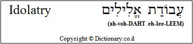 'Idolatry' in Hebrew