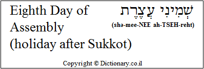'Eighth Day of Assembly' in Hebrew