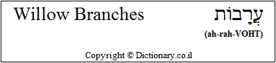 'Willow Branches' in Hebrew