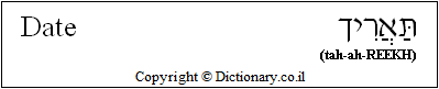 'Date (time)' in Hebrew
