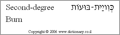 'Second-degree Burn' in Hebrew