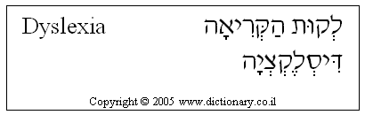 'Dyslexia' in Hebrew