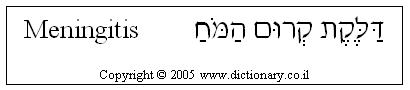 'Meningitis' in Hebrew