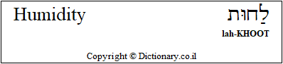 'Humidity' in Hebrew