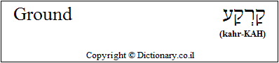 'Ground' in Hebrew