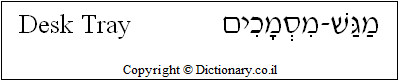 'Desk Tray' in Hebrew