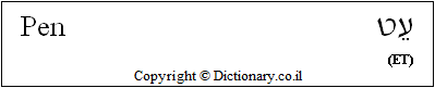 'Pen' in Hebrew