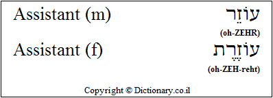 'Assistant' in Hebrew