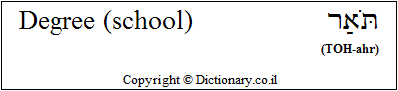 'Degree (School)' in Hebrew