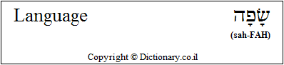 'Language' in Hebrew