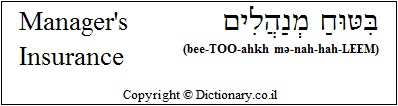 'Manager's Insurance' in Hebrew