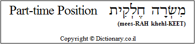 'Part-time Position' in Hebrew