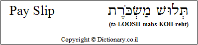 'Pay Slip' in Hebrew