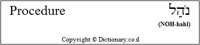 'Procedure' in Hebrew