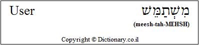 'User' in Hebrew