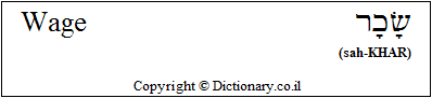 'Wage' in Hebrew