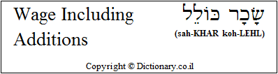 'Wage Including Additions' in Hebrew