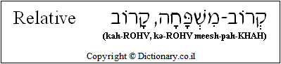 'Relative' in Hebrew