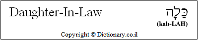 'Daughter-In-Law' in Hebrew