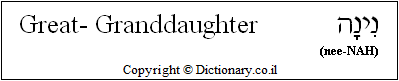 'Great-Granddaughter' in Hebrew