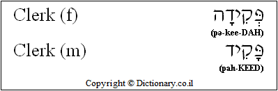 'Clerk' in Hebrew