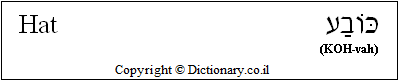 'Hat' in Hebrew
