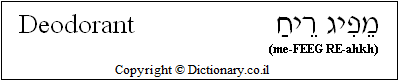 'Deodorant' in Hebrew