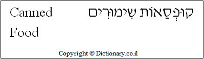 'Canned Food' in Hebrew
