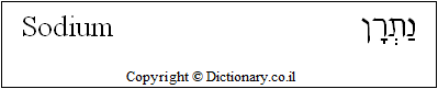 'Sodium' in Hebrew