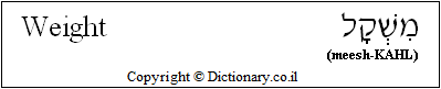 'Weight' in Hebrew