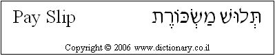 'Pay Slip' in Hebrew