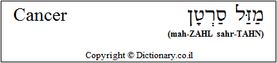 'Cancer' in Hebrew