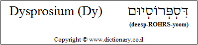 'Dysprosium (Dy)' in Hebrew
