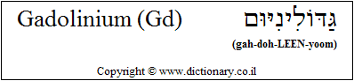 'Gadolinium (Gd)' in Hebrew