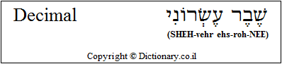 'Decimal' in Hebrew