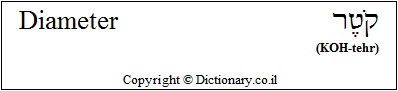 'Diameter' in Hebrew