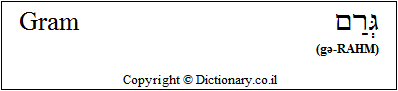 'Gram' in Hebrew