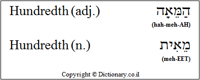 'Hundredth' in Hebrew