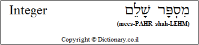 'Integer' in Hebrew