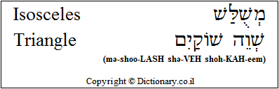 'Isosceles Triangle' in Hebrew
