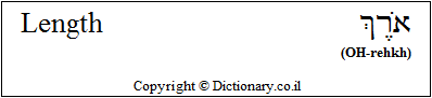 'Length' in Hebrew
