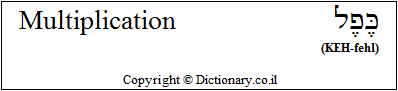 'Multiplication' in Hebrew