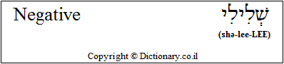 'Negative' in Hebrew