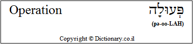 'Operation' in Hebrew