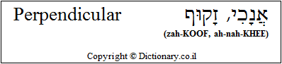 'Perpendicular' in Hebrew