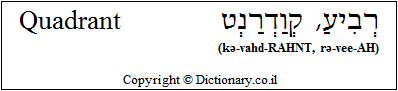 'Quadrant' in Hebrew