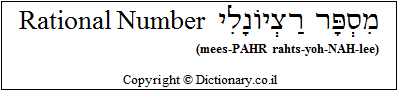 'Rational Number' in Hebrew