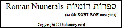 'Roman Numerals' in Hebrew