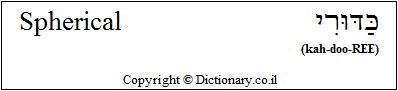 'Spherical' in Hebrew