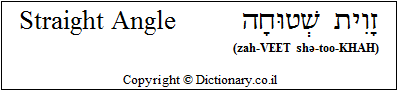 'Straight Angle' in Hebrew